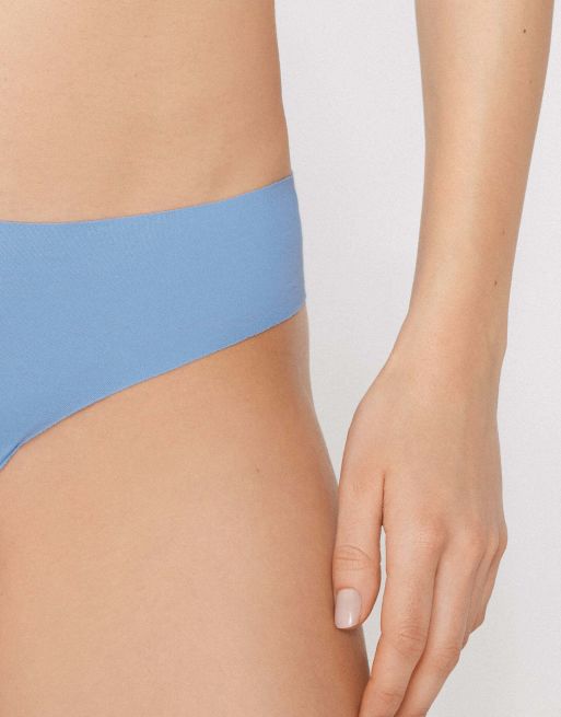 Tezenis Seamless cotton knickers in delicate blue, 3 of 5