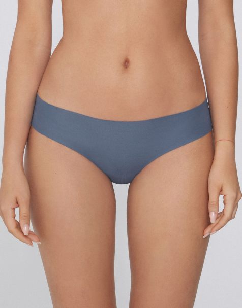Tezenis Seamless cotton knickers in galactic blue - view 1
