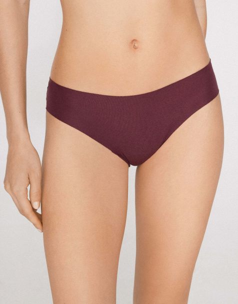 Tezenis Seamless cotton knickers in precious ruby - view 1