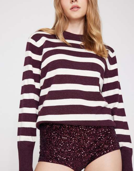 Tezenis Sequin hot pants in precious ruby, 3 of 5
