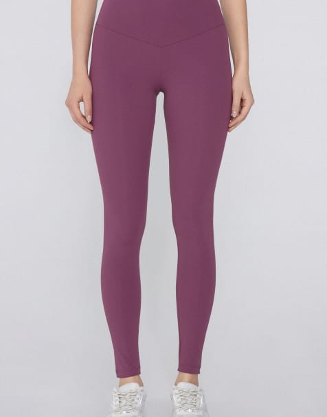 Tezenis Shaping leggings in burgundy - view 1