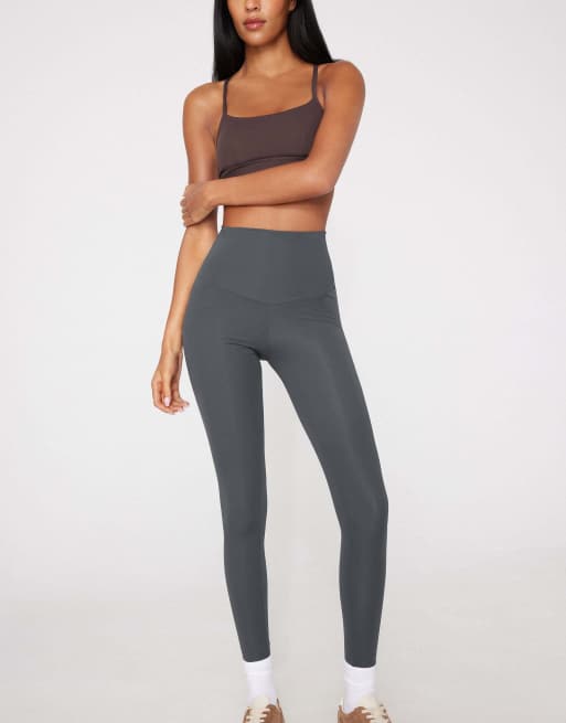 Tezenis Shaping leggings in grey suede, 3 of 5