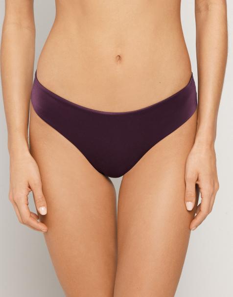 Tezenis shiny glam brazillian bikini bottoms in berries - view 1