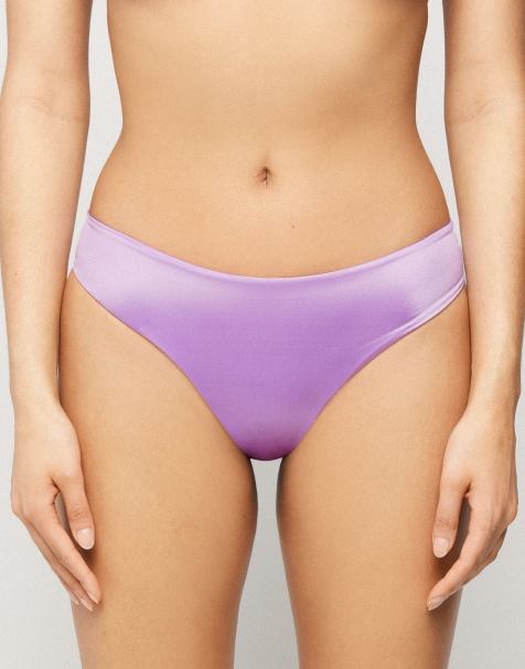 Tezenis shiny glam brazillian bikini bottoms in parfum lilac - view 1