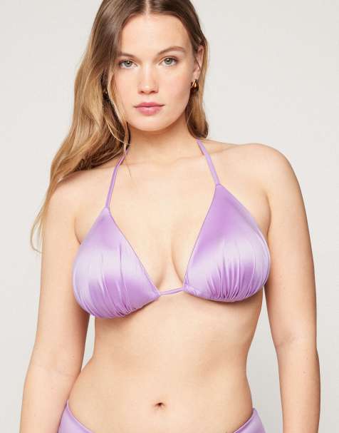 Tezenis shiny glam bikini top in parfum lilac