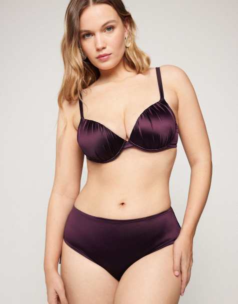 Tezenis Shiny glam push-up bikini top in berries - view 1