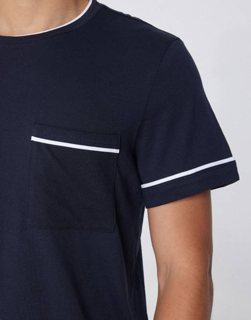 Tezenis Short pyjamas with pocket in dark blue, 3 of 5