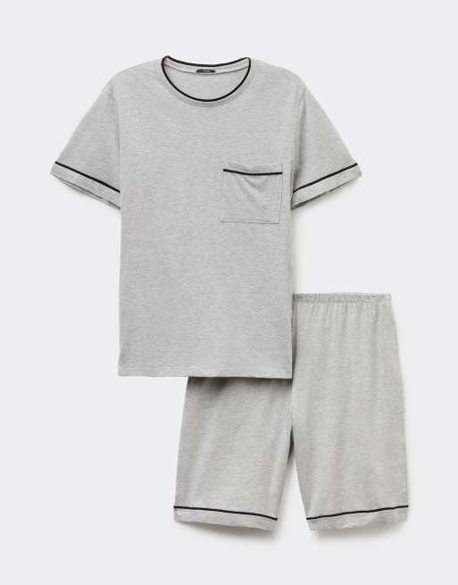 Tezenis Short pyjamas with pocket in mottled light grey, 5 of 5