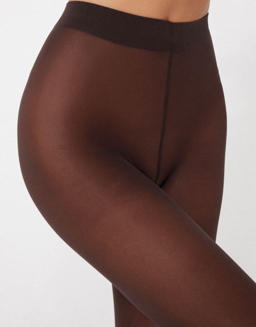 Tezenis Soft touch 30 denier semi-opaque tights in coffee brown, 2 of 2