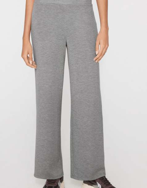 Tezenis Soft touch palazzo trousers in medium grey melange - view 1
