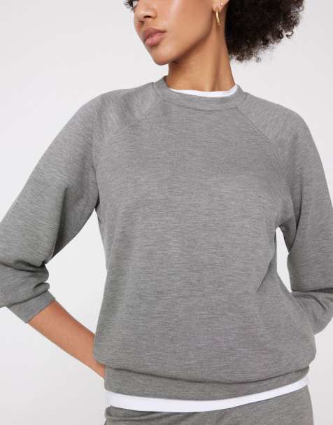 Tezenis Soft touch round neck sweatshirt in medium grey melange - view 1
