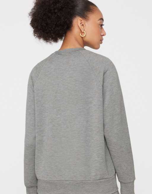 Tezenis Soft touch round neck sweatshirt in medium grey melange, 4 of 4