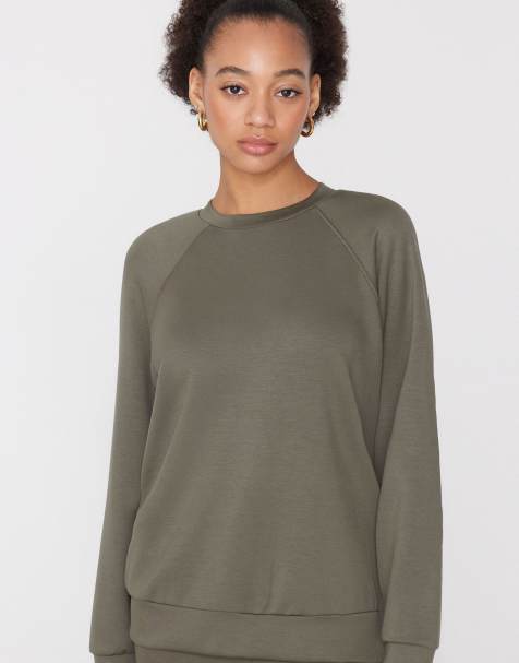 Tezenis Soft touch round neck sweatshirt in pastel military - view 1