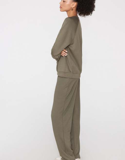 Tezenis Soft touch round neck sweatshirt in pastel military, 2 of 4
