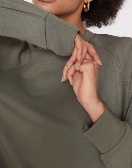 Tezenis Soft touch round neck sweatshirt in pastel military, 3 of 4