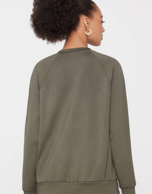 Tezenis Soft touch round neck sweatshirt in pastel military, 4 of 4