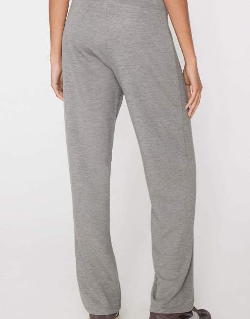 Tezenis Soft touch straight-cut trousers in medium grey melange, 2 of 5