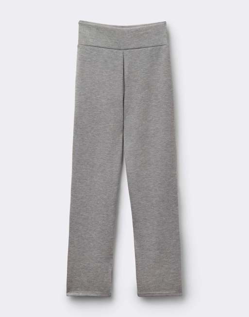 Tezenis Soft touch straight-cut trousers in medium grey melange, 5 of 5