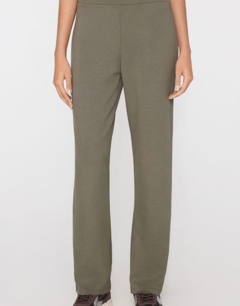 Tezenis Soft touch straight-cut trousers in pastel military - view 1