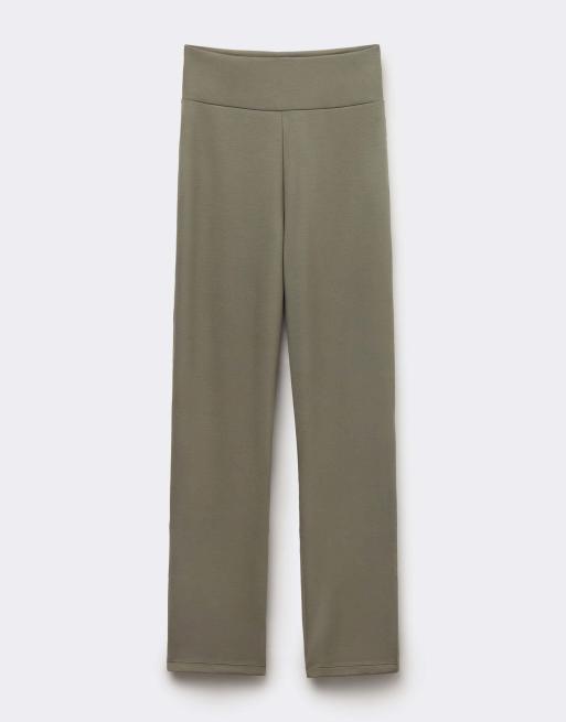 Tezenis Soft touch straight-cut trousers in pastel military, 5 of 5