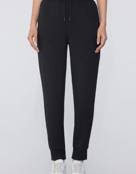 Tezenis Soft touch viscose fleece joggers in black - view 1