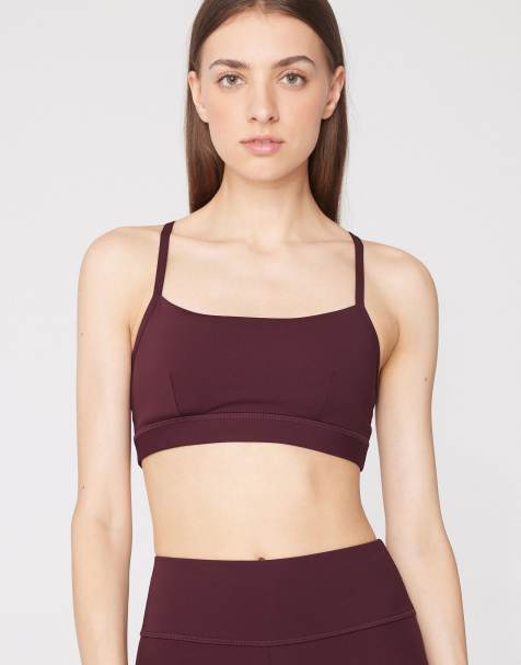 Tezenis Spaghetti strap padded short sport top in precious ruby - view 1