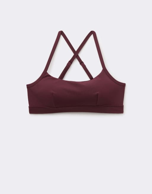 Tezenis Spaghetti strap padded short sport top in precious ruby, 5 of 5