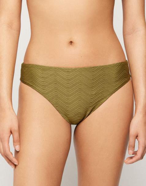 Tezenis sparkling bikini bottoms in olive green - view 1