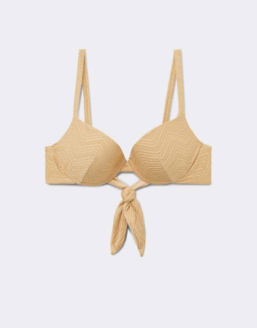 Tezenis sparkling touch bikini top in gold, 6 of 6