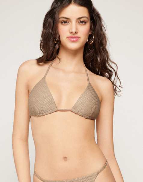 Tezenis sparkling touch bikini top in gold