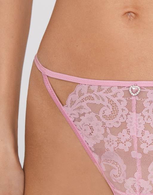 Tezenis Sugar dream tanga panel g-string in sugar pink, 3 of 5