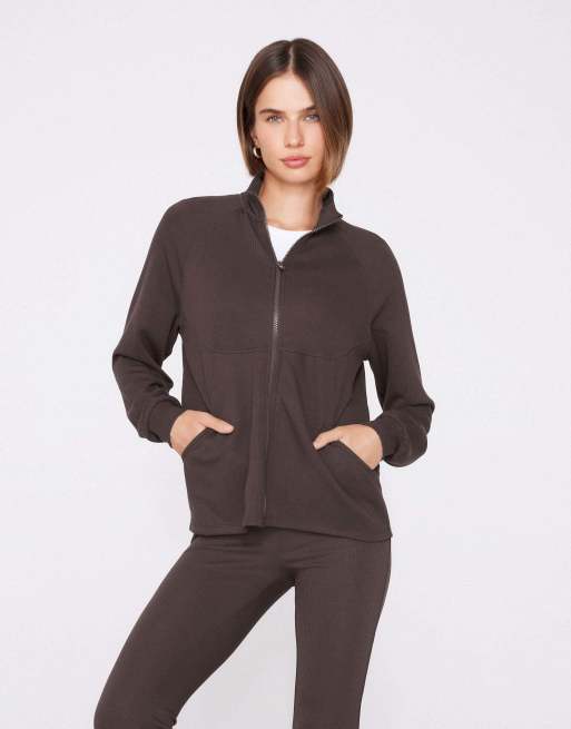 Tezenis Superior softness sweatshirt in chocolate, 4 of 5