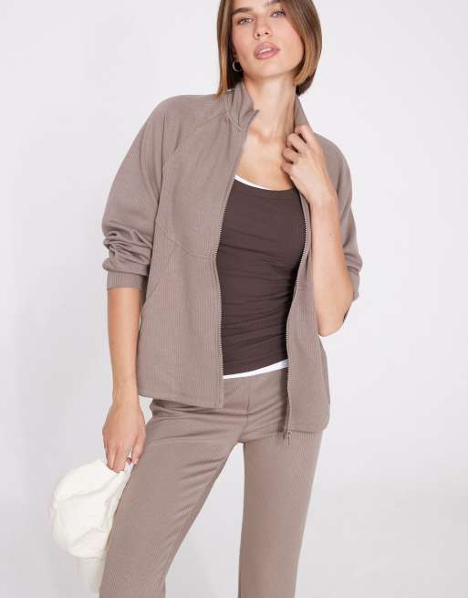 Tezenis Superior softness sweatshirt in taupe brown, 3 of 5