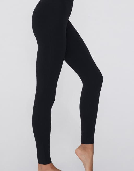 Tezenis Thermal cotton leggings in black, 3 of 5