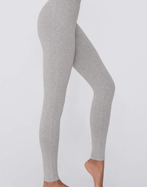 Tezenis Thermal cotton leggings in grey blend, 3 of 4