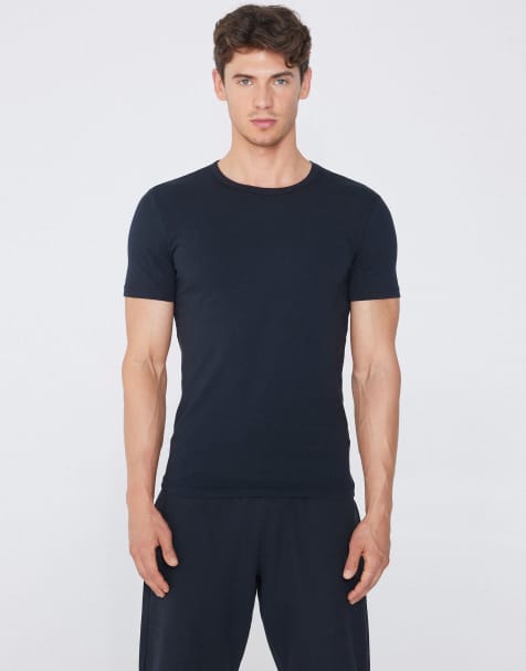 Tezenis Thermal cotton shirt in dark blue