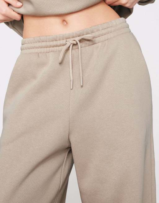 Tezenis Thick brushed fleece palazzo trousers in beige, 3 of 5