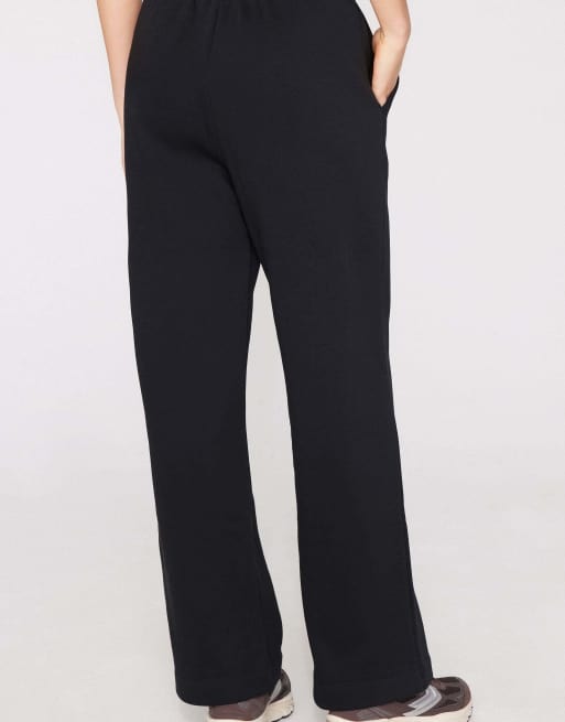 Tezenis Thick brushed fleece palazzo trousers in black, 2 of 5