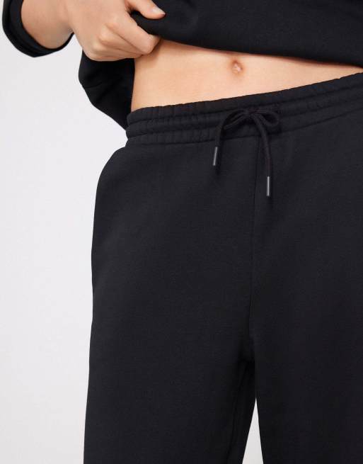 Tezenis Thick brushed fleece palazzo trousers in black, 3 of 5