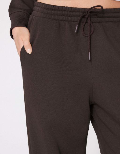 Tezenis Thick brushed fleece palazzo trousers in brown, 3 of 5