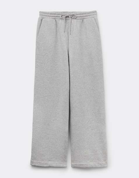 Tezenis Thick brushed fleece palazzo trousers in ice grey melange - view 1