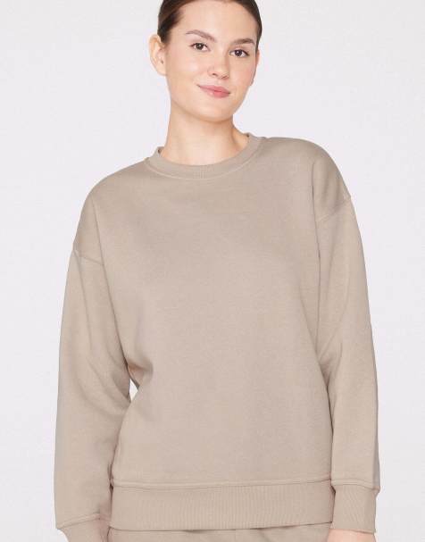 Tezenis Thick brushed sweatshirt in beige - view 1