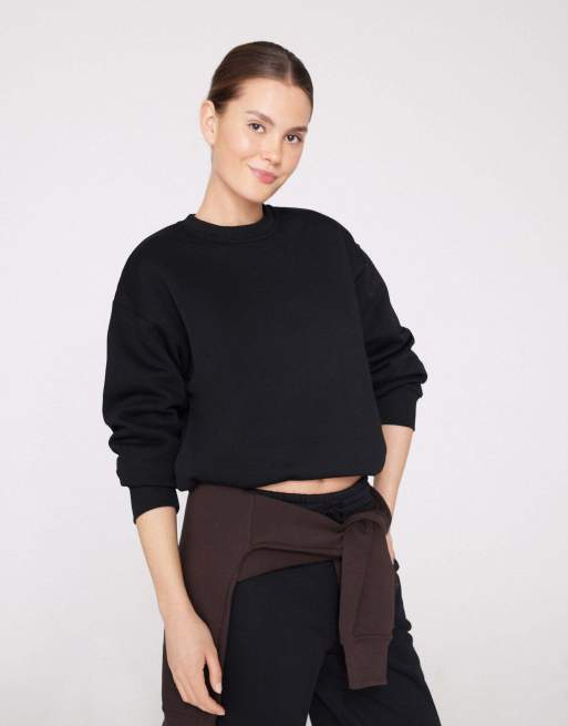 Tezenis Thick brushed sweatshirt in black, 4 of 5