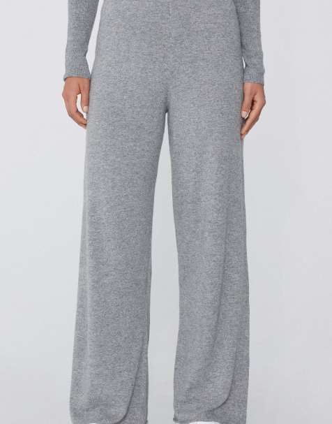 Tezenis Thick palazzo trousers with wool in grey melange - view 1