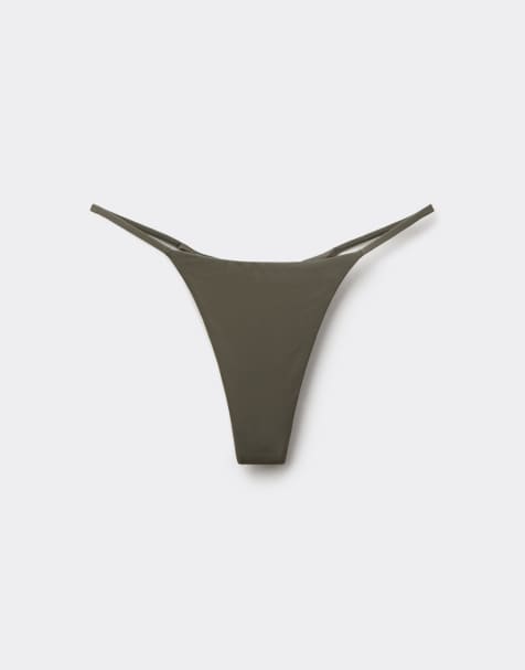 Tezenis timeless look bikini bottoms in green camo - view 1
