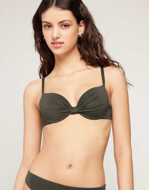Tezenis timeless look bikini top in green camo - view 1