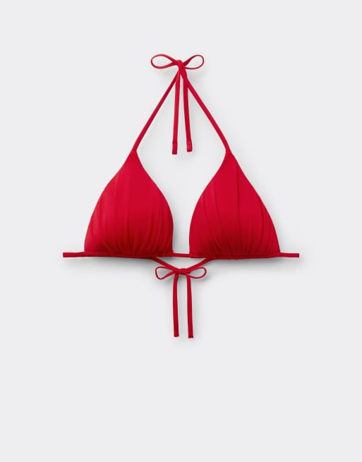 Tezenis timeless look bikini top in red gloss, 6 of 6