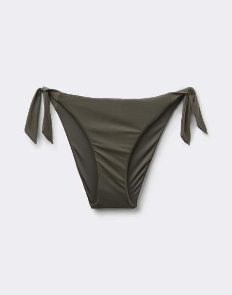 Tezenis timeless look tie side bikini bottoms in green camo