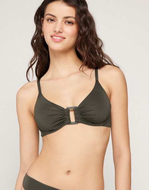 Tezenis timeless look bikini top in green camo