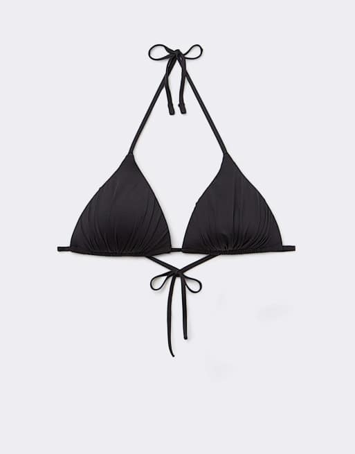 Tezenis Triangle bikini top with gathering in black, 6 of 6